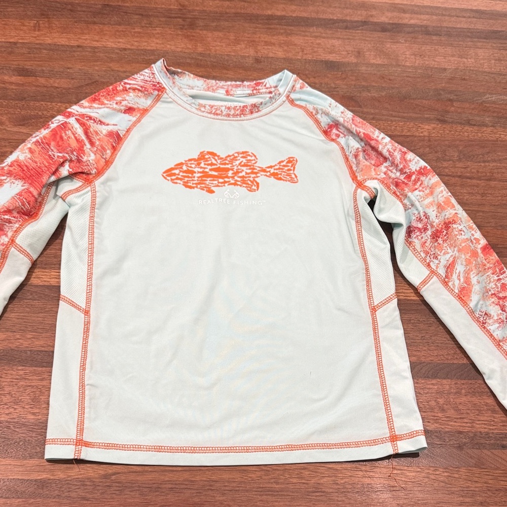 Realtree Fishing Aqua and Coral Long Sleeve Shirt